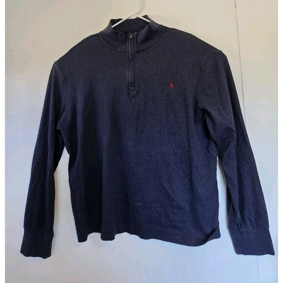 Polo Ralph Lauren Sweater Mens XL Navy 1/4 Zip Pullover Casual Fall Lightweight - Picture 1 of 7